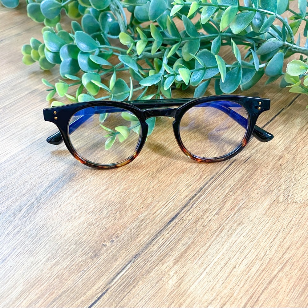 Blue Light Blocker Tortoise Round Glasses